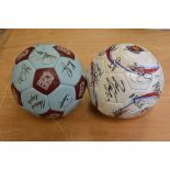 Two signed West Ham United Footballs with signatures including, Miklosko, Cottee, Dicks, Potts,