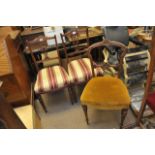 Two late Victorian / Edwardian chairs with carved back splats,