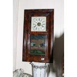 A mahogany kipper box club, the painted dial with roman numerals,