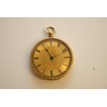 withdrawn An 18ct gold fob watch