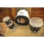 A Remo 22inch Bass drum, two rack toms, floor tom and stands.