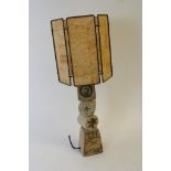 An art pottery table lamp in the manner of Bernard Rooke.