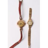 Two ladies gold wrist watches