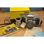 An Exacta Varex 1lb camera with Carl Zeiss lens in original box with instruction leaflet
