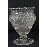 A large cut glass vase