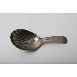 A Georgian silver caddy spoon bearing Birmingham hallmarks,