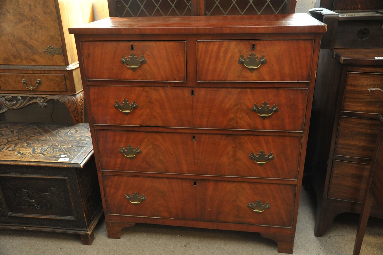 A mahogany chest of drawers