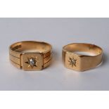 Two 18ct gold gent's rings