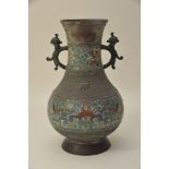 A 19th Chinese century Clossonie and bronzed metal vase