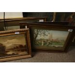 A collection of early 20th century landscape paining and watercolours, two signed Chas.