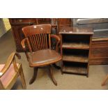 A 1920 oak and beech revolving office chair