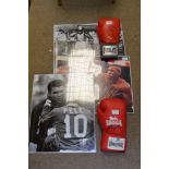 Two boxing gloves, one signed by David Haye, the other signed by David Price,