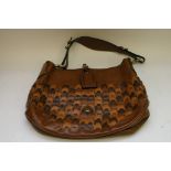 Mulberry Jemma Rio Leather Handbag with a woven leather panel to the front and back,