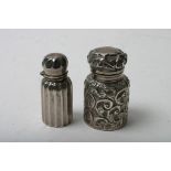 Two silver miniature scent bottles