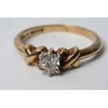 A 9ct gold solitaire ring