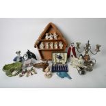 A collection of collectable ceramic items to include three Beswick Wind in the Willows characters,