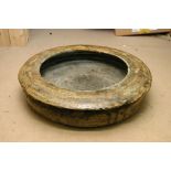 An unusual contemporary ceramic stoneware dish of circular shape