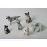 Six ceramic figures of animals to include examples by Beswick, Royal Doulton and others.