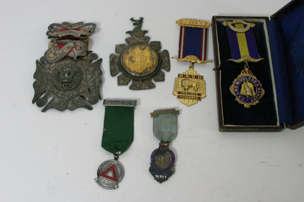 An Alexandra society silver badge of office with Victorian London hallmarks,