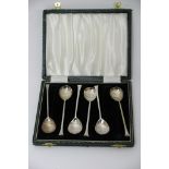 A cased set of silver teaspoons,