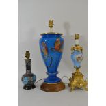 A small cloisonne lamp,