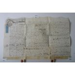 A handwritten parchment on vellum dated 1713.