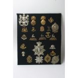 A collection of 23 various badges and helmet plates most of which are retrospective copies