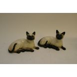 Two Siamese cats by Beswick and Royal Doulton