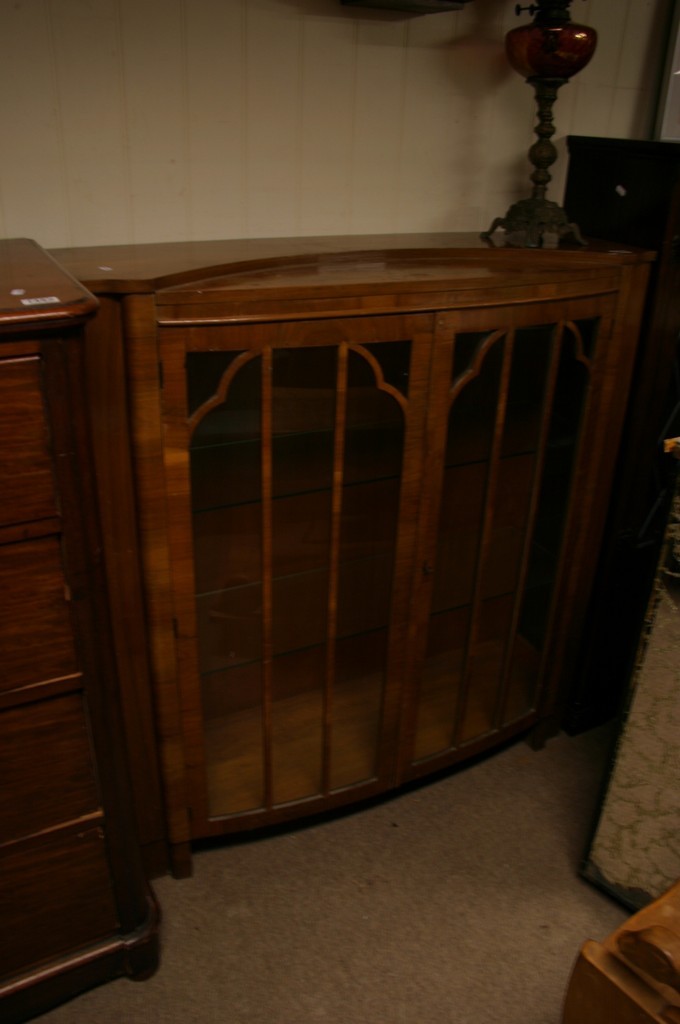 A walnut Art Deco cabinet,