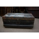 A wood and  zinc lined ship's trunk