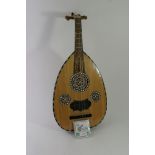 A mother of pearl decorated 12 string oud / lute