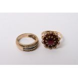 Two 9ct gold rings,