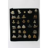 A collection of 28 various cap badges,