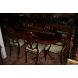 A reproduction Epstein mahogany Georgian style dining room suite, with six chairs,