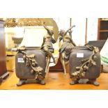 A pair of early 20th century Art Nouveau bronzed spelter jardiniere surmounted with maidens