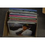 A box of LP's including Michael Jackson, The Springfields, James Bond, Hair,