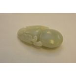 A Chinese jade gourd shaped pendant