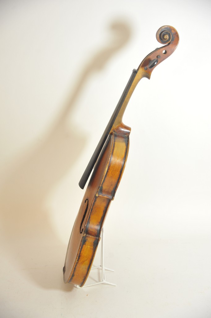A 19th Century interesting violin, label for Gulio Degani plus a silver mounted bow, - Image 4 of 7