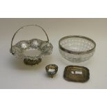 A silver plated footed tazza,