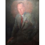 John Wheatley, 20th century, portrait of a suited gentleman, oil on canvas 101cm x 76cm.