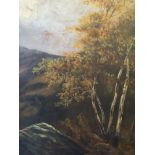 English School, 20th century, mountainous landscape, oil on canvas, 34cm x 24cm.