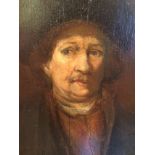 Dutch School, 19th century, portrait of a man in hat, oil on panel, 19.5cm x 16cm. Condition: