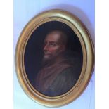 Continental School 18th century, portrait of a man, oil on metal, 24cm x 19cm oval, condition: