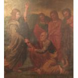 Italian School, 18th century, Christ with St. Peter and other disciples, oil on canvas, condition: