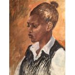 P. M. Slazenger, British 20th century, portrait of girl, oil on board, 38.5cm x 28cm. Condition: