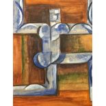 Russian School, 20th century, abstract figure study, watercolour on paper/card, 38cm x 30cm.