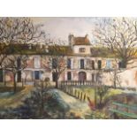 P. M. Slazenger, British 20th century, "Garden at Montmagny after Maurice Utrillo", oil on board,