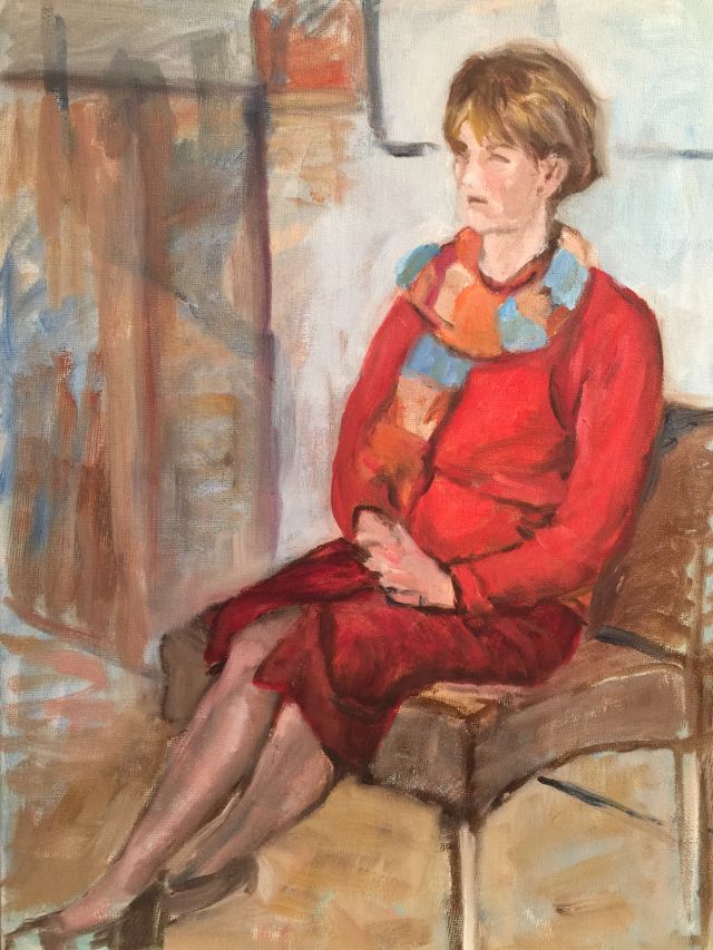 P. M. Slazenger, British 20th century, portrait seated lady, oil on board, 38.5cm x 28cm. Condition: