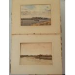 English School. Pair of late 19th/early 20th Century River Trent watercolours, both signed J G