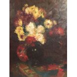 Continental School, late 20th century, still life of flowers, oil on panel, 25cm x 20cm